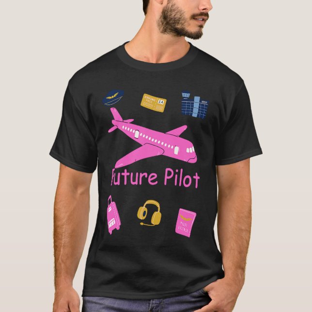 Camiseta Future Pilot Aviation Careers For Girls Women Airp (Frente)