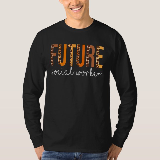 Camiseta Future Social Worker leopard Fall Autumn Thanksgiv (Frente)