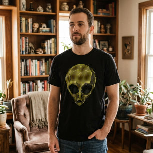 Camiseta Futurista de Meia-Tinta Alien