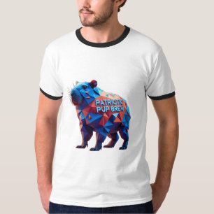 Camiseta Futurista 'Pup Brew Patriótico' Geométric