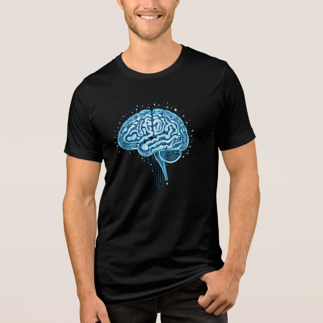 Camiseta "Futuristic Circuit Brain – Minimalist Tech & AI T (Frente)