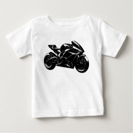 Camiseta Futuristic Motorcycle Black White Vector 