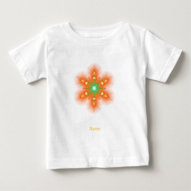 Camiseta Futuristic Neon Glow Flower Graphic (Frente)