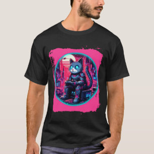 Camiseta Futurística Feline Tech