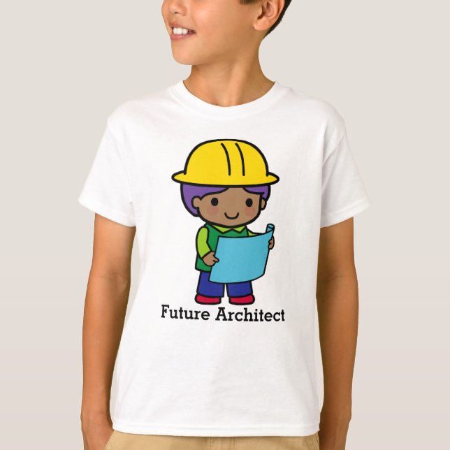 Camiseta Futuro arquiteto no chapéu amarelo (Frente)