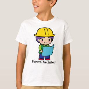 Camiseta Futuro arquiteto no chapéu amarelo