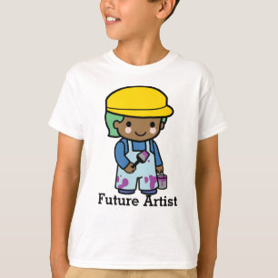 Camiseta Futuro Artista em macacos e pintura roxa