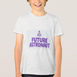Camiseta Futuro Astronauta Design de Foguete Espacial Fofo