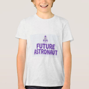 Camiseta Futuro Astronauta Design de Foguete Espacial Fofo