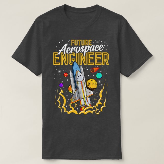 Camiseta Futuro Astronauta Espacial do Engenheiro Aeroespac (Frente do Design)