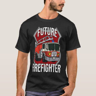 Camiseta Futuro Bombeiro Bombeiro Rapaz de Carros de Caminh