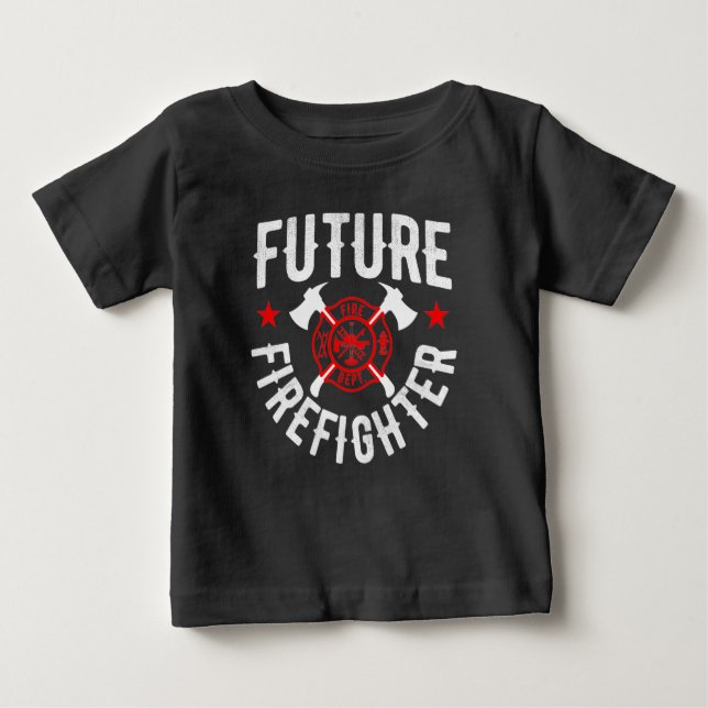 Camiseta Futuro bombeiro bonitinho de bombeiro (Frente)