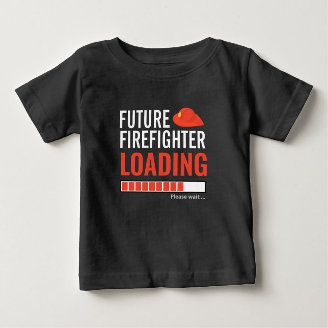 Camiseta Futuro Bombeiro Carregando Engraçado Personalizado (Frente)
