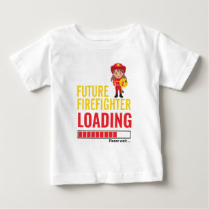 Camiseta Futuro Bombeiro Carregando Menina Fofa Personaliza
