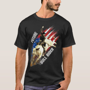 Camiseta Futuro Bull Rider Gift Patriótico American Flag pa