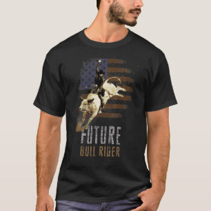 Camiseta Futuro Bull Rider Patriota Americana Bandeira Para