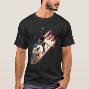 Camiseta Futuro Bull Rider Patriota Americana Bandeira Para