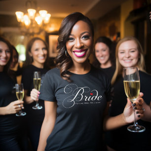 Camiseta Futuro Casamento Personalizado de Script Preto da