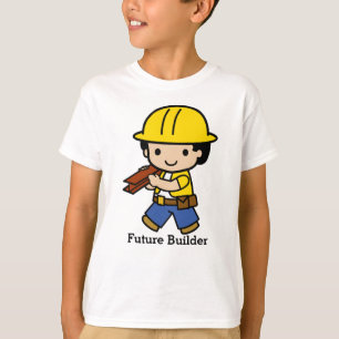 Camiseta Futuro construtor no chapéu amarelo do Duro