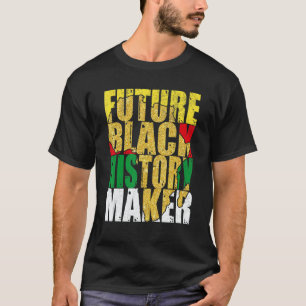 Camiseta Futuro Criador de História Negra Com Mapa Africano