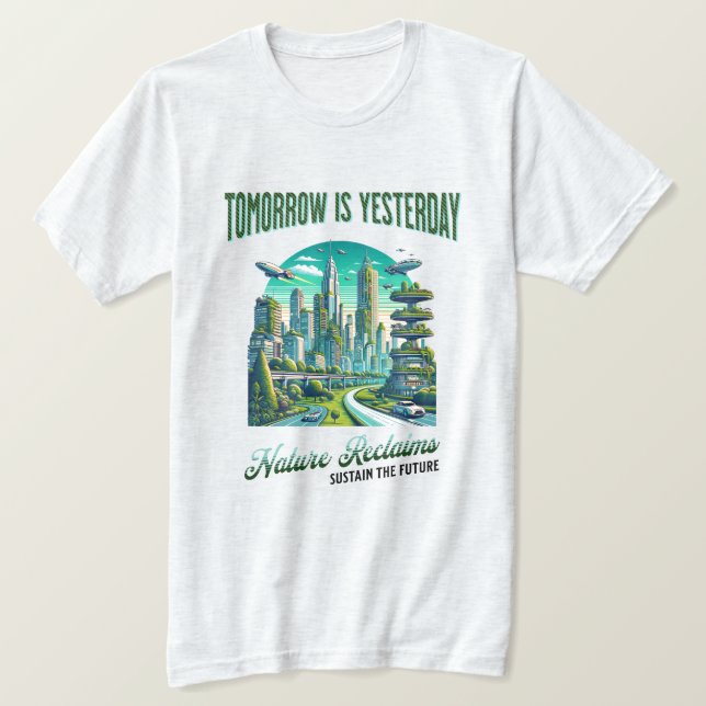Camiseta Futuro Design da cidade sustentável. (Frente do Design)