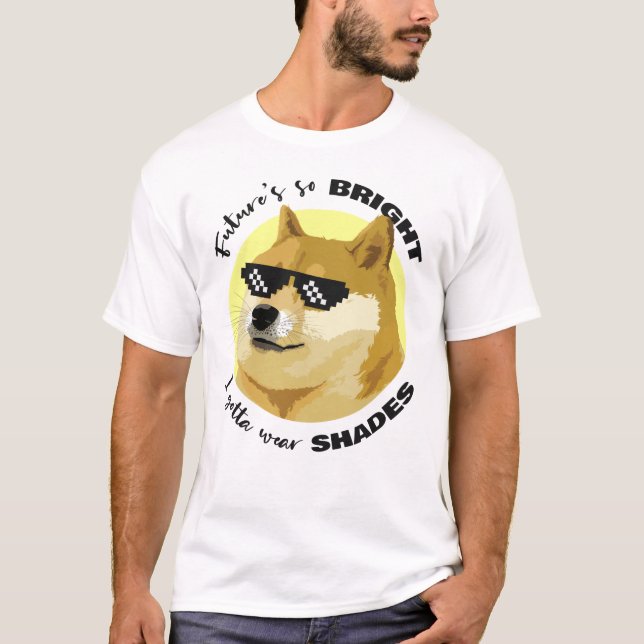 Camiseta Futuro Dogecoin Óculos de sol - mercado de ações C (Frente)