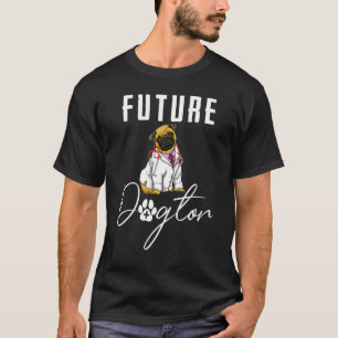 Camiseta Futuro Dogtor Pug Mulheres Amam Médico Canino 3