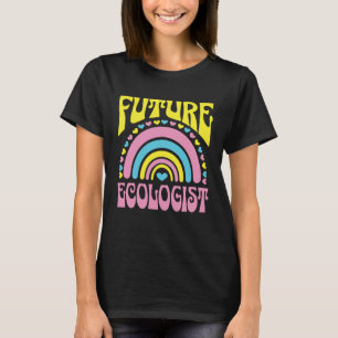 Camiseta Futuro Ecologista Brilhante Arco-íris Retro Ecolog