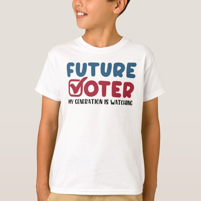 Camiseta Futuro Eleitor Minha Geração Está Assistindo | Vot (Frente)