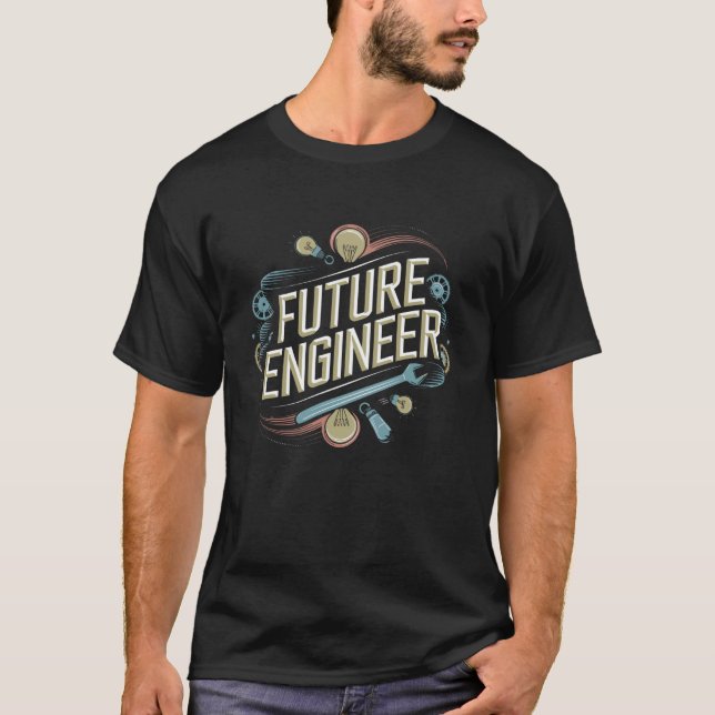 Camiseta Futuro Engenheiro STEM Tech Design de Circuito (Frente)