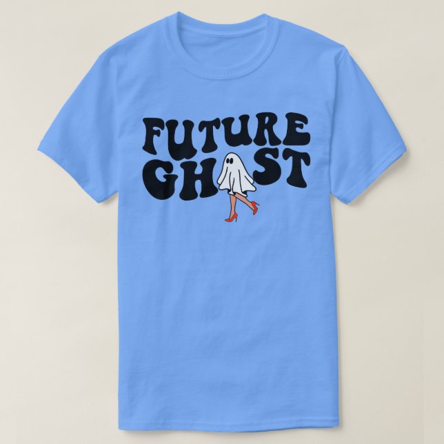 Camiseta Futuro Espírito Engraçado Tema do Dia das Bruxas d (Frente do Design)