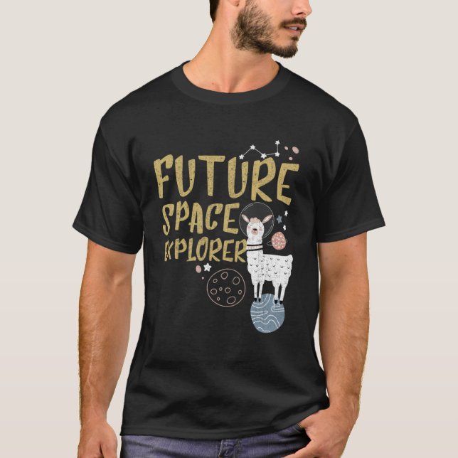 Camiseta Futuro Explorador Espacial Llama Astronauta Divert (Frente)