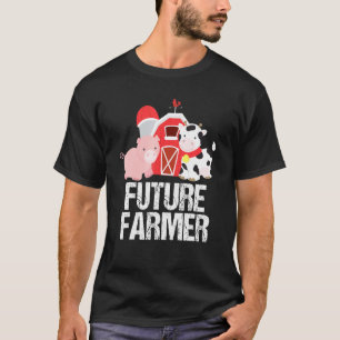 Camiseta Futuro Fazendeiro Celeiro Vaca Porco