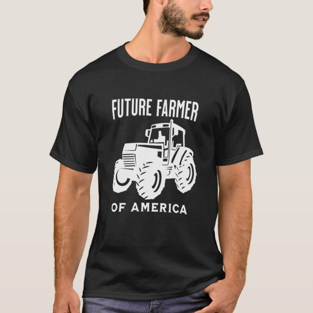 Camiseta Futuro Fazendeiro de Trator Americano (Frente)