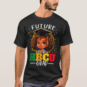 Camiseta Futuro Graduado Hbcu Crianças Menina Negra Afro Hi