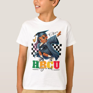 Camiseta Futuro Graduado Hbcu Crianças Menina Preta Afro Mê