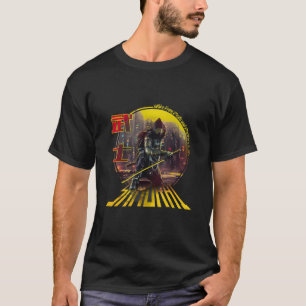 Camiseta Futuro guerreiro Samurai em japonês Cyberpunk