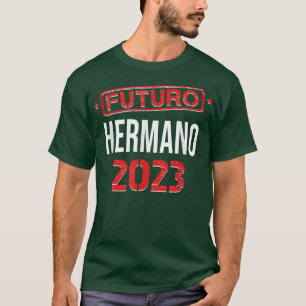 Camiseta Futuro Hermano 2023 Irmão Espanhol Gravidez Anno