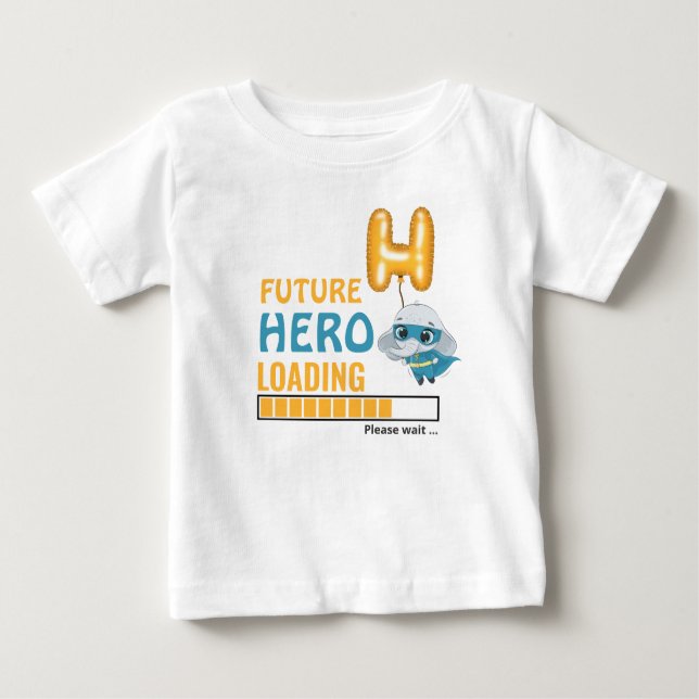 Camiseta Futuro Herói Carregando Presentes de Aniversário E (Frente)