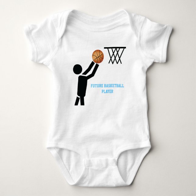 Camiseta Futuro jogador de basquetebol com bola (Frente)