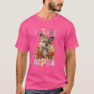 Camiseta futuro lobo alfa com lobos giros e flores
