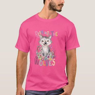 Camiseta futuro lobo alfa com lobos giros e flores