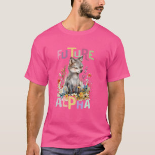 Camiseta futuro lobo alfa com lobos giros e flores