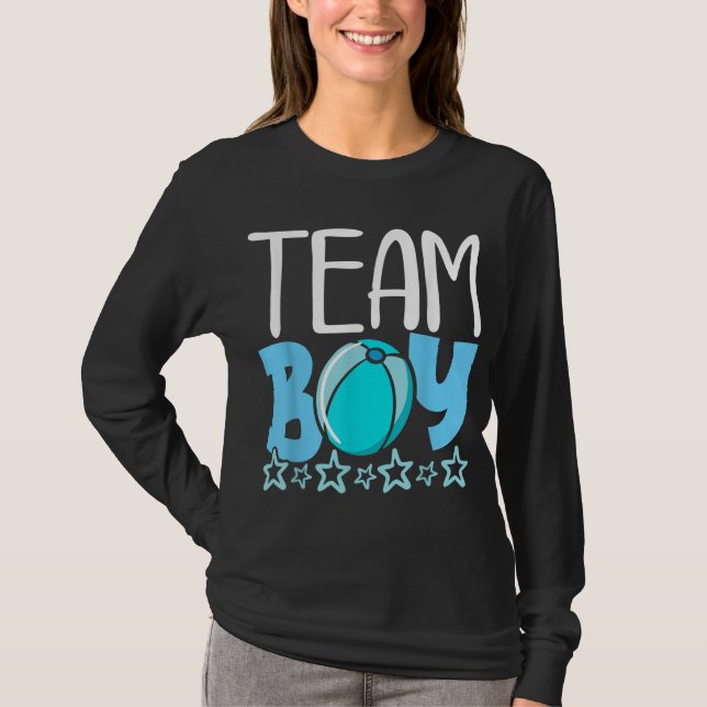 Camiseta Futuro Mãe Pai Equipe de Anúncio de Bebê Menino Gê (Frente)