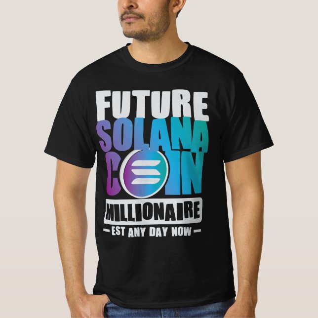 Camiseta Futuro Milionário de Moedas da SOLANA (Frente)