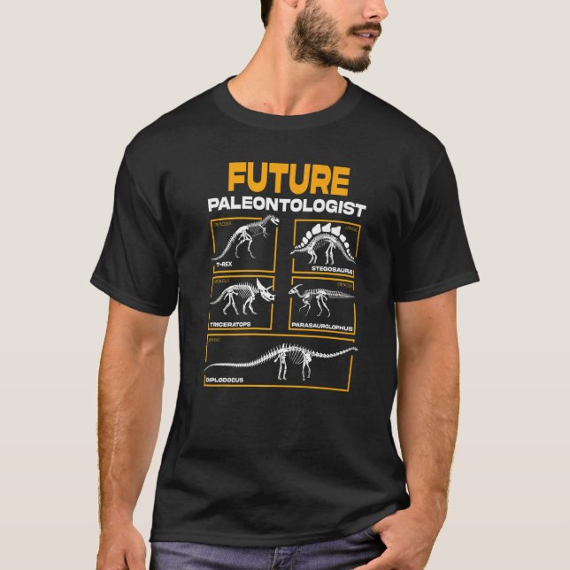 Camiseta Futuro Paleontólogo Dinossauro Fóssil Paleontologi (Frente)