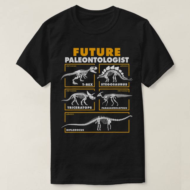 Camiseta Futuro Paleontólogo Dinossauro Fóssil Paleontologi (Frente do Design)