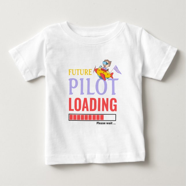 Camiseta Futuro Piloto Carregando Humor Personalizado Boy (Frente)