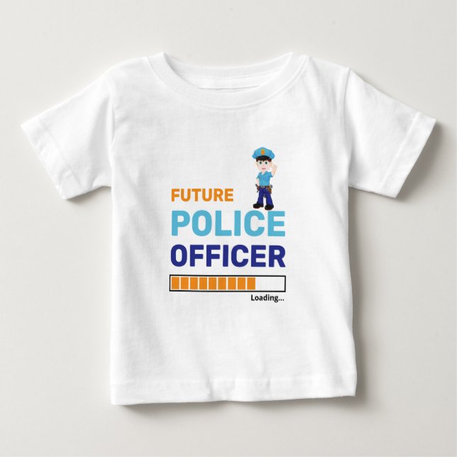 Camiseta Futuro Policial Carregando Moderno Personalizado (Frente)