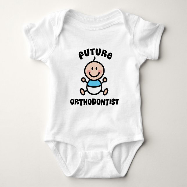 Camiseta Futuro Presente de Bebê Ortodontista (Frente)